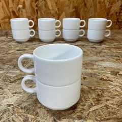 C(6812)①白いコップ 10個セット コーヒーカップ ティーカップ マグカップ 洋食器 食器 飲食店 喫茶店 業務用 店舗用 中古品の画像