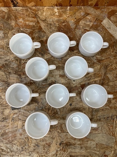 C(6813)②白いコップ 10個セット コーヒーカップ ティーカップ マグカップ 洋食器 食器 飲食店 喫茶店 業務用 店舗用 中古品