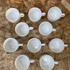 C(6813)②白いコップ 10個セット コーヒーカップ ティーカップ マグカップ 洋食器 食器 飲食店 喫茶店 業務用 店舗用 中古品の画像