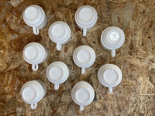 C(6813)②白いコップ 10個セット コーヒーカップ ティーカップ マグカップ 洋食器 食器 飲食店 喫茶店 業務用 店舗用 中古品