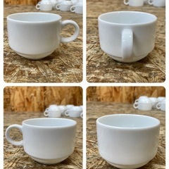 C(6813)②白いコップ 10個セット コーヒーカップ ティーカップ マグカップ 洋食器 食器 飲食店 喫茶店 業務用 店舗用 中古品の画像