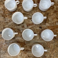 C(6814)④白いコップ 10個セット コーヒーカップ ティーカップ マグカップ 洋食器 食器 飲食店 喫茶店 業務用 店舗用 中古品の画像