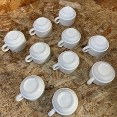 C(6814)④白いコップ 10個セット コーヒーカップ ティーカップ マグカップ 洋食器 食器 飲食店 喫茶店 業務用 店舗用 中古品の画像
