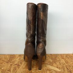 【A89】パッチワークレザーブーツ Hysteric glamour ブラウンの画像