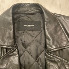 NANO UNIVERSE 羊革　ダブルライダースジャケット黒の画像