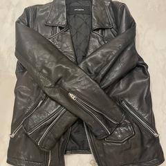 NANO UNIVERSE 羊革　ダブルライダースジャケット黒