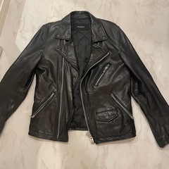 NANO UNIVERSE 羊革　ダブルライダースジャケット黒の画像