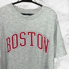 エイチアンドエム❤半袖Tシャツ　BOSTON プリント グレーの画像