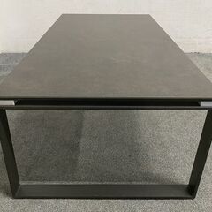 ニトリ セラミック天板 センターテーブル 幅120 リビング グレー 石目 ストーン 強化ガラス 重厚感 2層構造 中古家具 店頭引取歓迎 R8889の画像
