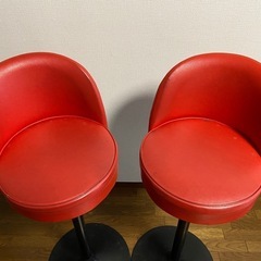 取引中！2脚セットバーチェア カウンターチェア レッドの画像