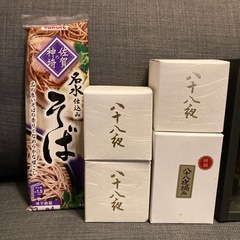 醤油 お茶 そば等のセットの画像