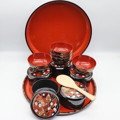 ちらし寿司・五目寿司セット・漆器・和食器・No.221025-01