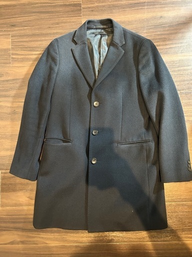 美品★ユニクロ ウールカシミヤチェスターコート★173cmジャスト NAVY