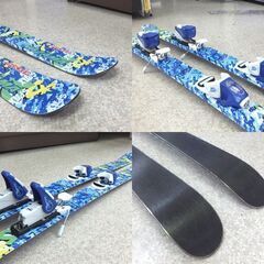 ② KAZAMA 126cm ジュニアスキー SPAX-J 子供用 カービングスキー ブルー系 LOOK ビンディング付き板 カザマ 札幌市 屯田店の画像
