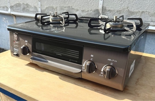 お引取り限定 20年製 パロマ 都市ガス用コンロ 2口ガステーブル IC-S37DX-L