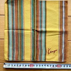 メンズ ハンカチ KENZO カラシ色 美品(洗濯シワあり) の画像