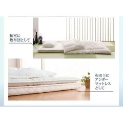 未使用訳あり　真空圧縮ロールでお届け　3つ折り薄型ポケットコイルマットレス　敷布団　クイーン　ホワイトの画像