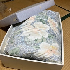 新品　花柄　日本製　ウール混 羊毛混肌布団