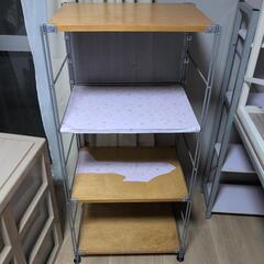 無印良品　ステンレスユニットシェルフ　オーク材棚セット