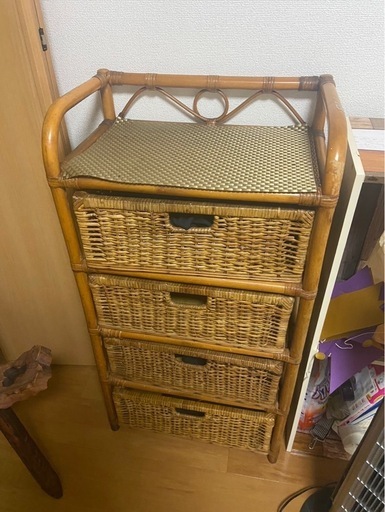 藤　衣装ケース　自然素材　バンブー家具　アジアン　インテリア