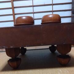 碁盤　足付き　碁石の画像
