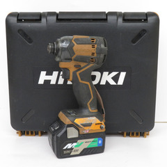 HiKOKI ハイコーキ マルチボルト36V 2.5Ah コードレスインパクトドライバ グランドキャメル ケース・充電器・Bluetoothバッテリ2個セット WH36DC(2XPS)(GC) 中古 【工具専門店 テイクハンズ金沢野々市店】