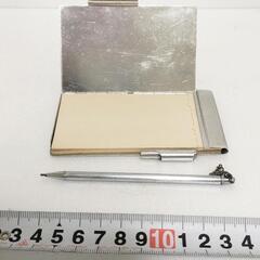 メモ帳　アルミケース　シャープペンシル文房具