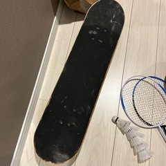 バドミントンラケット　羽　バスケットボール　スケボーの画像