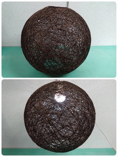 ● ニトリ ライトシェード ランプシェード ペンダントライト用 麻 幅40×奥行40×高さ35cm ブラウン アサボ シェード 中古 美品 ③
