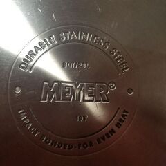 マイヤー　MEYER 　両手鍋　ガラス蓋付属　中古品の画像