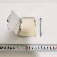 メモ帳　アルミケース　シャープペンシル文房具の画像
