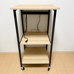 【直接引渡】山善 レンジラック 2口コンセント スライド棚(スム...