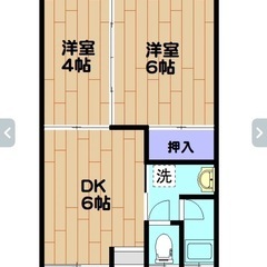 審査ユルユル❗️2DK❗️初期費用無料❗️❗️駅前❗️エアコン1...