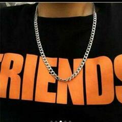  j←←←m17-5番  メンズ ストリート ファッション チェーン チタン ヒップホップ ☆ レトロ 流行 韓国ファッション トレンド シルバー ブルー 50C             202411212021の画像