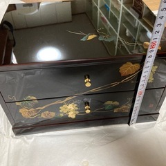 会津塗 溜塗 ぶどう蒔絵 二段引き出し 葡萄の画像