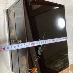 会津塗 溜塗 ぶどう蒔絵 二段引き出し 葡萄の画像