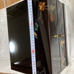 会津塗 溜塗 ぶどう蒔絵 二段引き出し 葡萄の画像