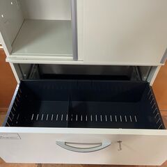PLUS  3段ラテラル書庫 XS-105H-3 引違い保管庫 XS-70S上下セット  鍵付きの画像