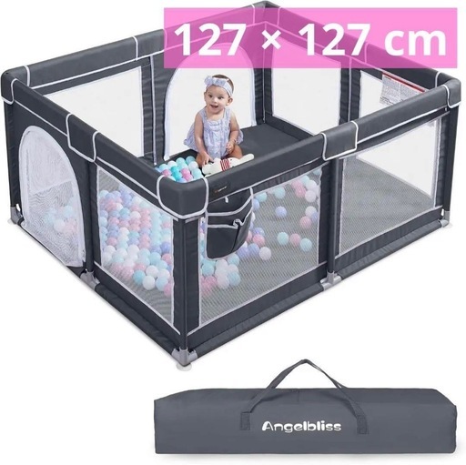 ベビーサークル コンパクト 127×127×68cmメッシュ プレイヤード 柵