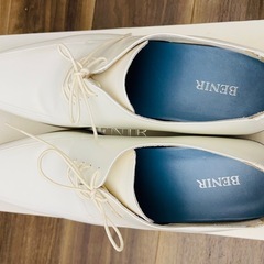 BENIR 革靴 白 メンズ 27.5cmレザーブーツの画像
