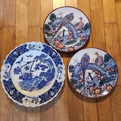 和皿 大皿 3点セット 鶴亀 宝船 特大皿40cm 大皿32cm
