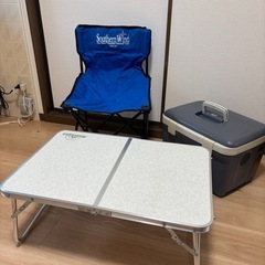ソロキャンプセット 折りたたみテーブル チェア クーラーボックス