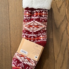 【お値下げ】もこもこ靴下　logos レディース　赤　クリスマスの画像