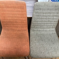 椅子 二脚 セット オレンジ ブラウン ダイニングチェア いす イス の画像