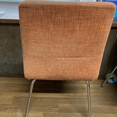 椅子 二脚 セット オレンジ ブラウン ダイニングチェア いす イス の画像