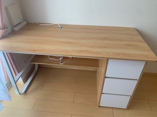 新品❗️❗️パソコンデスク オフィスデスク140*70cm 机テーブル 引き出し付き　収納  ナチュラル