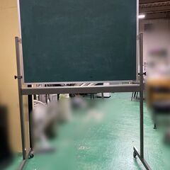 A044🉐ホワイトボード 黒板 両面ボード キャスター付き