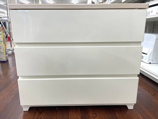 ★ジモティ割あり★  衣装ケース 白 H66.5×D40.5×W76 クリーニング済み TJ9847