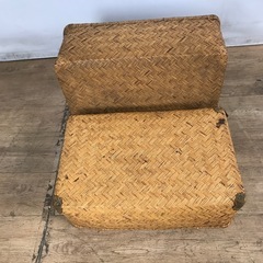 1148 竹編み カゴ 収納カゴ 昭和レトロの画像