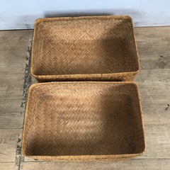 1148 竹編み カゴ 収納カゴ 昭和レトロの画像
